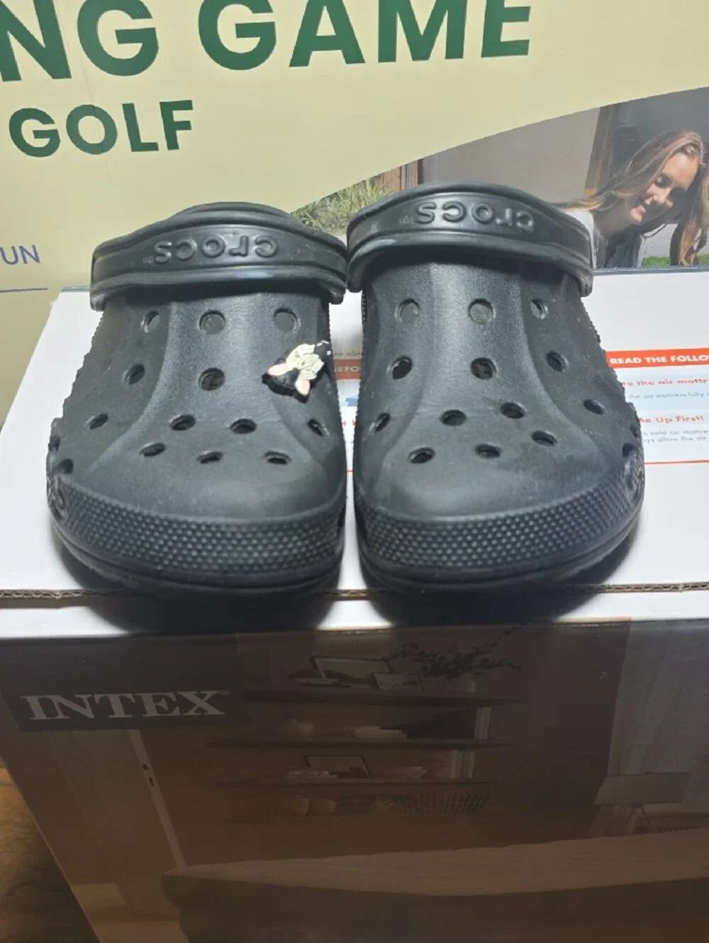 CROCS Kids Black Classic Clog with Butterfly Charm